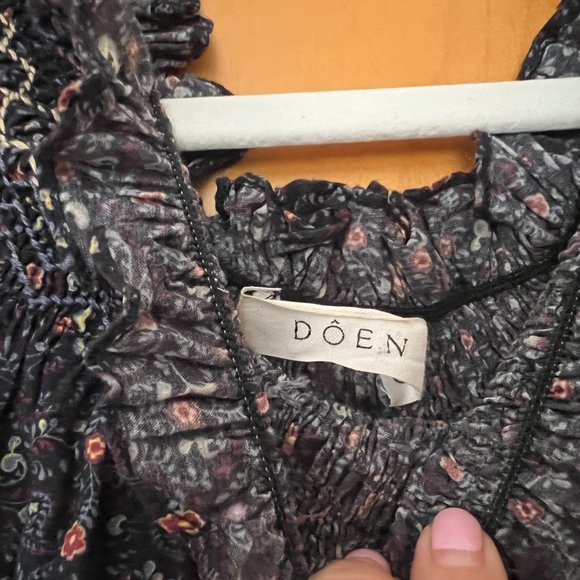 Doen Whisper Dress in Black Marfa Paisley XS NO BELT! - Picture 5 of 5